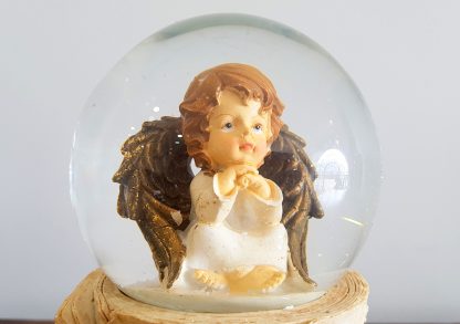 caixa de música globo de neve ave maria anjo