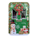 Door Tin small - green lata silver crane porta natal navidad