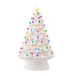 MMM Spieluhr Nostalgic Ceramic Christmas Tree - White árvore cerâmica luz