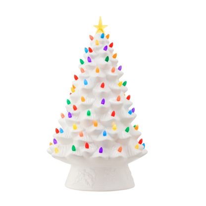 MMM Spieluhr Nostalgic Ceramic Christmas Tree - White árvore cerâmica luz