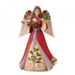 Christmas Angel with Holly Figurine 6008921 "Holly Makes The Holiday" jim shore heartwood creek anjo natal