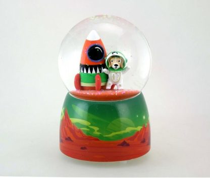 globo de neve snowglobe laika astronauta cão cadela caixa de música