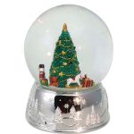 snowglobe sleigh globo de neve natal trenó caixa de música 58041 pai natal teddy urso 59102