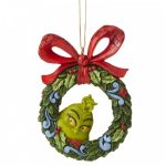 Grinch Peeking Through Wreath (Hanging Ornament) 6006571 jim shore natal grinch