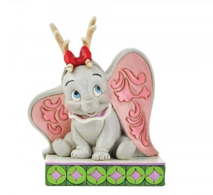 Santa's Cheerful Helper - Flying Dumbo as a Reindeer Figurin 6008985 jim shore disney traditions dumbo natal