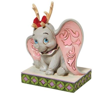 Santa's Cheerful Helper - Flying Dumbo as a Reindeer Figurin 6008985 jim shore disney traditions dumbo natal
