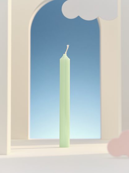12 bougies droites 7h Vert Pastel référence : 007164 blf