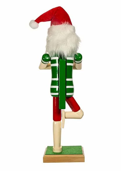 C5950 15" Yoga Santa Nutcracker pai natal yoga nutcracker quebra-nozes christmas
