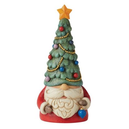 Gnome with illuminated Christmas Tree Figurine 6011154 "Gnomebody loves Christmas as much as Jim Shore" gnomo pai natal jim shore heartwood creek