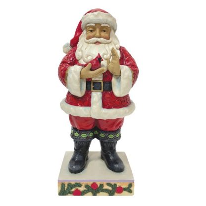 Santa with Cardinal in Hands Figurine 6010815 Traditional Heartwood Creek Collection; jim shore pai natal santaclaus