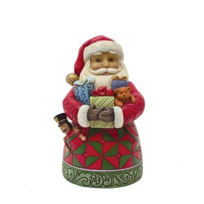 Santa with Armful of Gifts Pint Sized Figurine 6011481 Traditional Heartwood Creek santaclaus pai natal