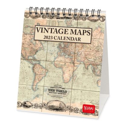 cal23172 vintage maps calendário legami 2023