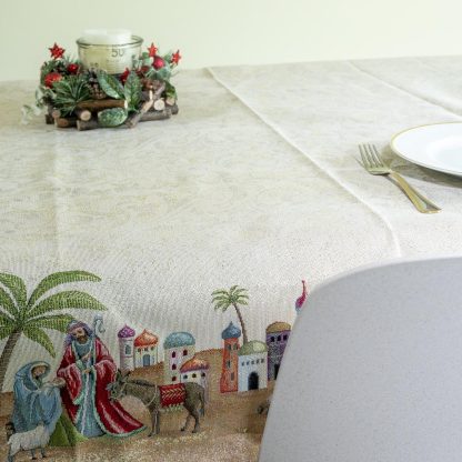 runner presépio sagrada família têxtil mesa natal mesa posta jacquard toalha