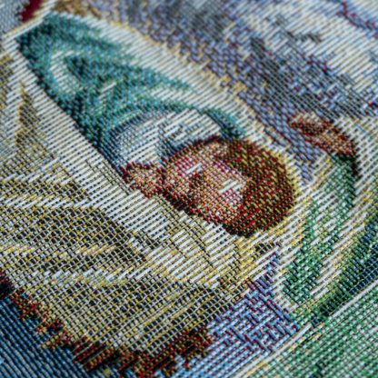 runner toalha mesa posta natal presépio pai natal jacquard têxtil lar