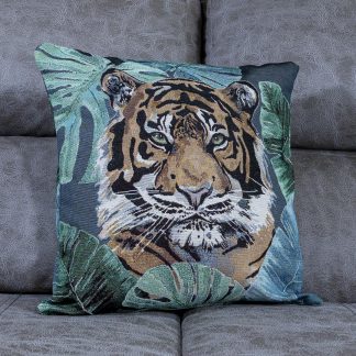 ALMOFADA NATAL GANGA PATCWORK CONTO DE FADAS JACQUARD tigre selva