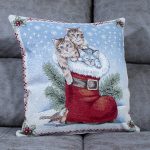ALMOFADA NATAL GANGA PATCWORK CONTO DE FADAS JACQUARD gato cojin navidad pasqua navidad jacquard