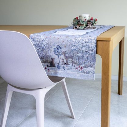 runner mesa natal floresta inverno jacquard têxtil mesa almofada runner corredor pinheiro pinhas toalha de mesa mesa posta natal elegante winter wonderland