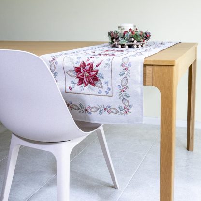 runner mesa natal floresta inverno jacquard têxtil mesa almofada runner corredor pinheiro pinhas toalha de mesa mesa posta natal elegante poinsettias