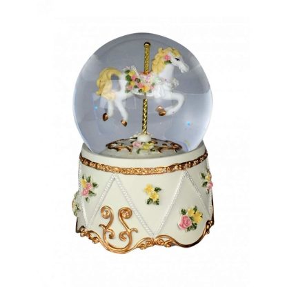 15019 globo de neve cavalo caixa de música snowglobe