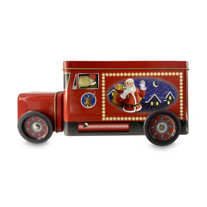 10580165 tin truck santa lata camião pai natal silver crane