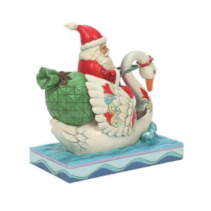 Santa Riding Swan Figurine 6010824 "Grace and Goodwill" Traditional Heartwood Creek Collection pai natal cisne jim shore heartwood creek pai natal original