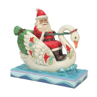 Santa Riding Swan Figurine 6010824 "Grace and Goodwill" Traditional Heartwood Creek Collection pai natal cisne jim shore heartwood creek pai natal original