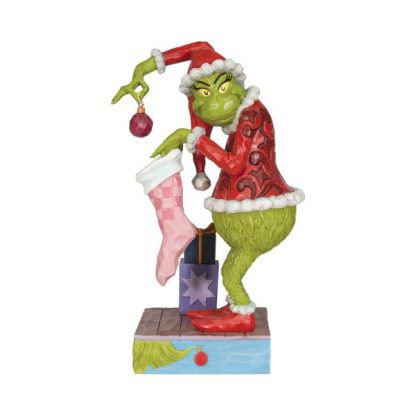 Grinch Holding Stocking Placing Ornament in Stocking Fig 6010781