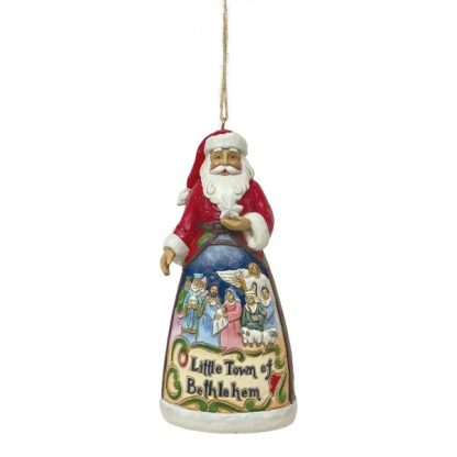 pai natal belém Little Town of Bethlehem Santa Hanging Ornament 6011492 Traditional Heartwood Creek Collection