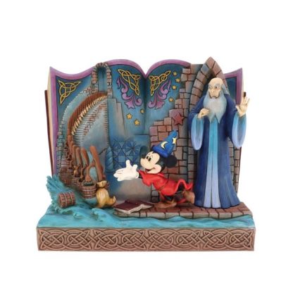 Sorcerer Mickey Storybook Figurine 6010883 livro jim shore disney traditions mickey merlim aprendiz feiticeiro