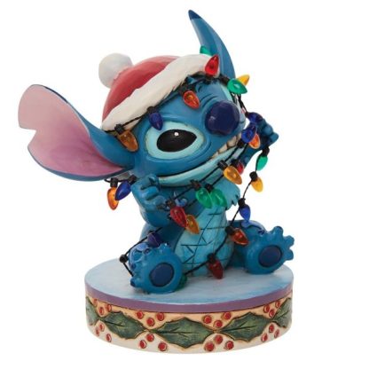 Stitch Wrapped in Lights Figurine 6010872 Disney stitch natal disney traditions jim shore