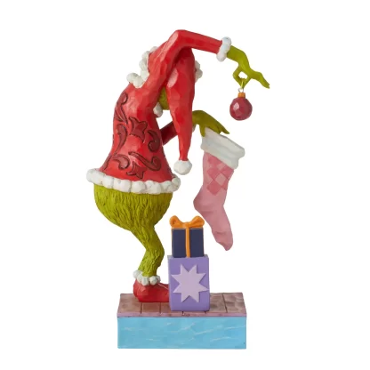 Grinch Holding Stocking Placing Ornament in Stocking Fig 6010781