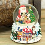 snow globe presents globo de neve pai natal caixa de música 56086