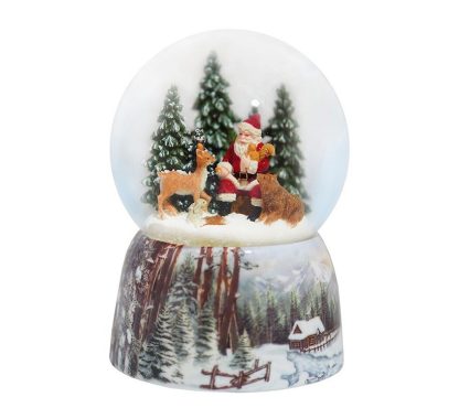 57009 snow globe santa hoods glovo de neve caixa de música pai natal