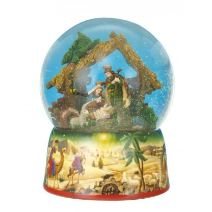 50044 globe crib large globo de neve caixa de música natal presépio sagrada família 50044