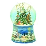 Globe children making a snowman globo de neve caixa de música boneco de neve natal 48083