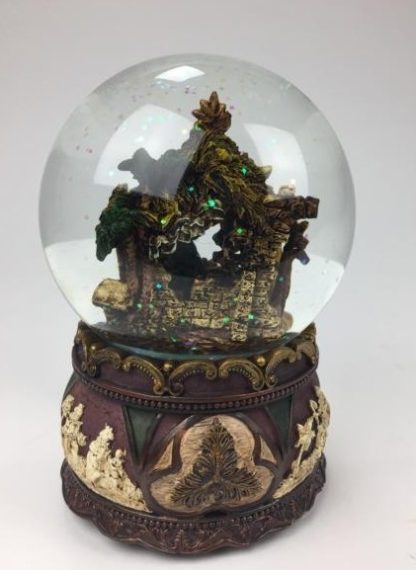 Gliter globe Nativity crib 57033 globo de neve caixa de música presépio