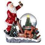 60040 santa with sleigh snowglobe globo de neve musical caixa de música pai natal