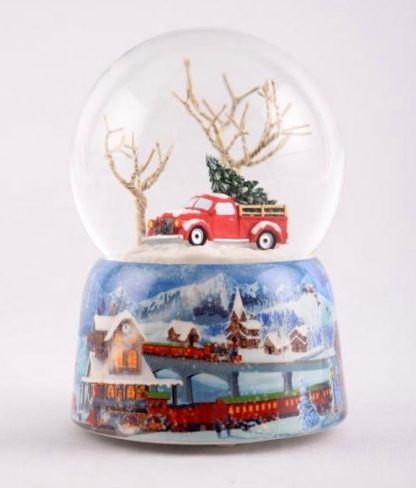 NEW PRODUCT 0 Snowglobe 100 mm Pick-up with Christmas Tree