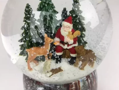 57009 snow globe santa hoods glovo de neve caixa de música pai natal