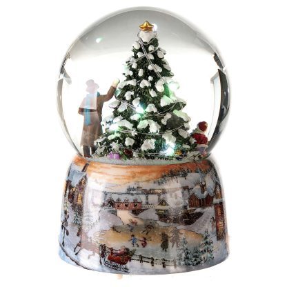 snow globe Christmas tree music box globo de neve caixa de música natal pinheiro 48083