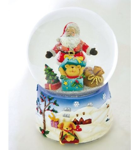 Globe Santa & Bear in the box 58053 caixa de música pai natal globo de neve