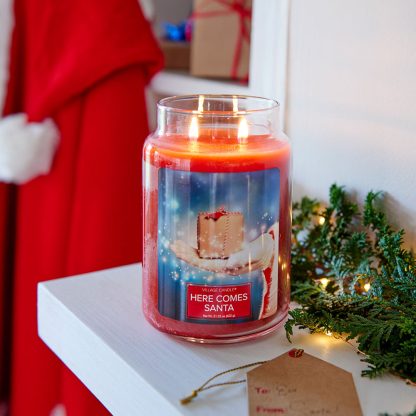 Here Comes Santa Candle M4260181 | Village Candle vela natal village candle