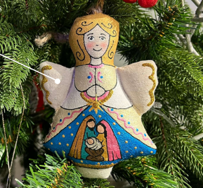 anjo presépio sagarada família natal artesanato ucraniano ucrânia