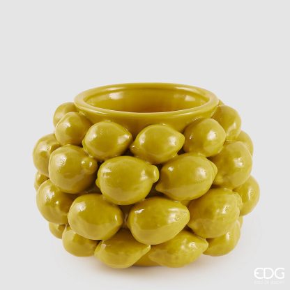 LEMON CHAKRA VASE H19 D28(36FRUITS)8 Cod. 016195,200 Variation YELLOW vaso limoni edg limões