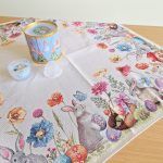 almofada jacquard páscoa coelho algodão mantél cojin cojines pascua conejo mande in spain semana blanca flores primavera decoración hogar decoração casa têxtil