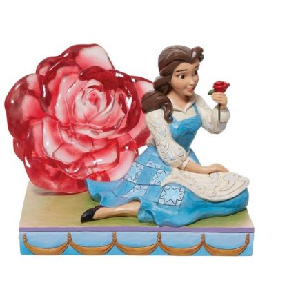 Belle with Clear Resin Rose 6011924 disney tradition jim shore a bela e o monstro