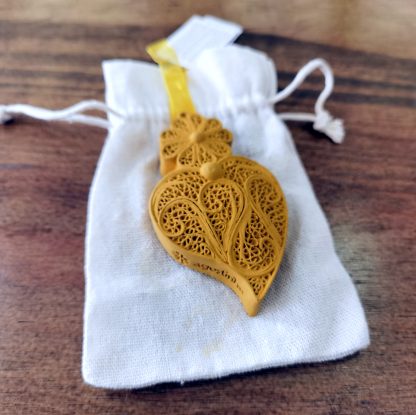 Coração grande Amarelo em saco de Linho aroma Manga
