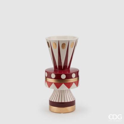 Vaso Geometrie Gold e Vermelho: 25X12cm jarro vaso jarra vasa edg enzo de gasperi