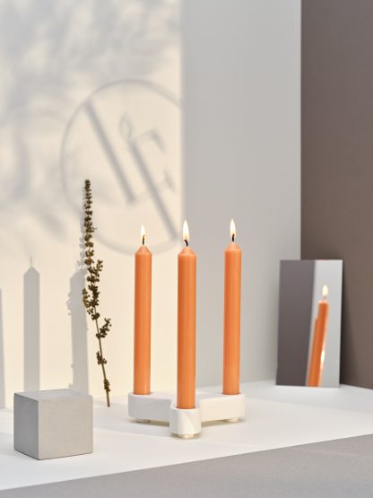 12 bougies droites 7h Orange Pop référence : 007173 bougies la française blf velas vela candelabro candelero castiçal