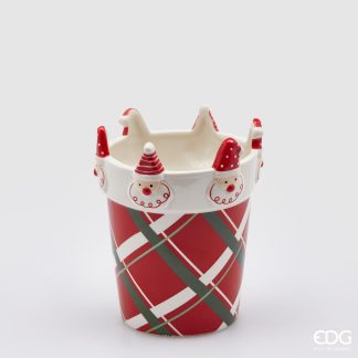 BABBO QUADRI VASE H17 D13,5 C3 COD. 020509,740 vaso jarro jarrón tarro navidad bel en papá noel pai natal natal mesa